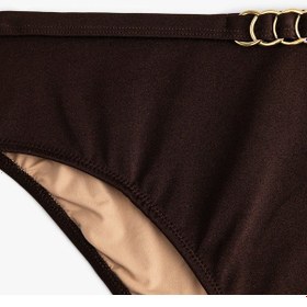 Resim Koton Aksesuar Detaylı Parlak Yüksek Bel Toparlayıcı Bikini Altı Kahverengi 5sak00250mm Kahve 
