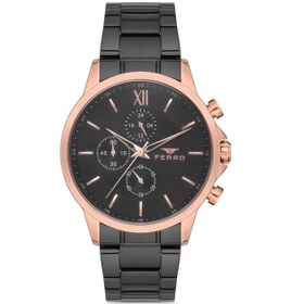 Resim Ferro Siyah Çelik Kordon Erkek Kol Saati Fm11051a-r Rose Gold 