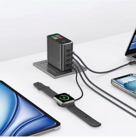 Resim Wiwu Wi-g028 Voyager Serisi Gan Teknolojili Pd/qc Tft Göstergeli Hızlı Şarj Başlığı 140w Siyah 