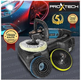 Resim Proxtech Profesyonel 6 Kademeli Devirli Koltuk Halı Yıkama Pasta Cila Polisaj Makinesi Ful Set Güçlü ve Hafif Tasarım 