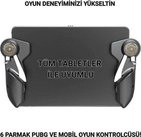 Resim Polham 6 Parmak Tüm Tabletler İle Uyumlu Pubg ve Mobil Oyun Kontrol Adaptörü, Kaymaz Çizmez Joystick 