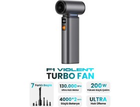 Resim Empressco F1 Violent Turbo Jet Fan Süpürge Özellikli 130000RPM Ultra Güçlü Motor Güçlü Vakum 4000MAH Bataryalı 