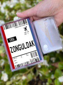 Resim Cekuonline Uçak Bileti Zonguldak Desenli Universal Şeffaf Pasaport Kılıfı Model Tüm Ülke Pasaportlarına Uygun 