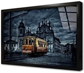 Resim Gece Şehir Fotoğfarları Çerçeveli Cam Tablo 20x30 cm CA27335 