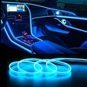 Resim 1 adet 5m/196.85in USB Güçlü LED Neon Şerit, Yüksek Parlaklık Esnek Ortam Işığı, Araba İç Dekorasyonu için Uygun, DIY Parti Atmosferi Dekoratif Neon EL Tel, Pil Gerektirmez 