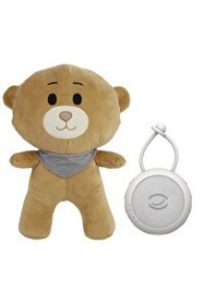 Resim Budizzz Beyaz Gürültü Cihazı Bebek Uyku Arkadaşı Gri Fular Ayıcık 