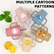 Resim 180ml/6oz %100 Silikon Eğitim Bardağı, Yaratıcı Baskılı Kırılmaz Bebek Sippy Cup 