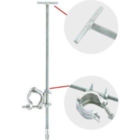 Resim Vesta Iskele Kelepçe Seti | Galvaniz Kaplama Ayarlı Tij ve T Kol Bağlama Aparatı | Inşaat Iskele Bağlantı Ekipmanı 