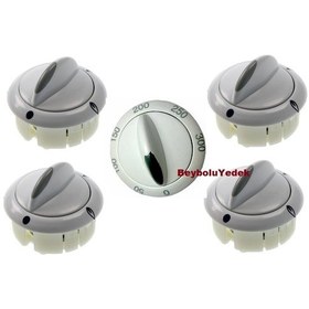 Resim Beko Uyumlu Geniş Düğme Takım , Fırın Ocak Düğme 5 Li Takım Gaz Mili - 453465103 
