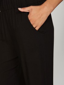 Resim Faik Sönmez Kadın Wide Leg Viskon Kapri 25YB00080 - Siyah / S 