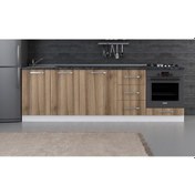Resim Minar 255 Cm Mutfak Dolabı Beyaz Dore 255-D3-Alt Modül Beyaz 