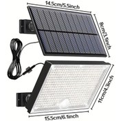 Resim Xuweiwei Dış Mekan Solar Aydınlatma Beyaz Işık 400 Led Hareket Sensörlü Bahçe Duvar Lambası 120 Derece 5 Metre Kablo Beyaz Işık 