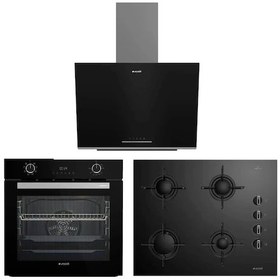 Resim Arçelik AFC 340 S - ADE 606-2 S - OCD T 601 ES Siyah Üçlü Cam Seri Ankastre Set 