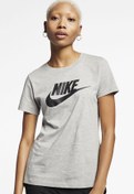 Resim W NSW TEE ESSNTL ICON FUT Gri Kadın Kısa Kol T-Shirt Nike