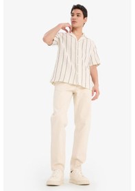 Resim DeFacto Regular Fit Apaş Yaka Yazlık Çizgili Kısa Kollu Gömlek E4944AX25SPER83 