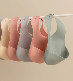 Resim Ayarlanabilir Silikon Bebek Mama Önlüğü Pembe 