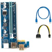 Resim S-Link Sl- Ex10 Pcı-e 1x To 16x Sata 6pin Bitcoin Riser Ekran Kartı Yükseltici 