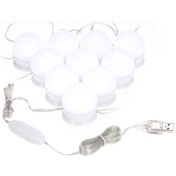 Resim Fortunelane 10'lu Led Ayna Lambası Seti, Yenilebilir Renk Sıcaklığı Ve Yapışkanlı Montaj 