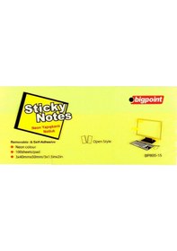 Resim Bigpoint Yapışkanlı Not Kağıdı 3'lü 40x50mm Neon Sarı 4'lü Paket 