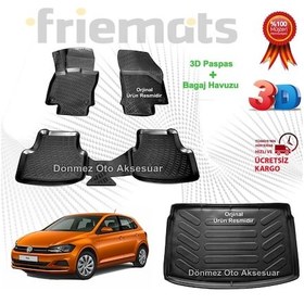 Resim Vw Polo 3D Havuzlu Paspas + Bagaj Havuzu Üst 2017 Sonrası 