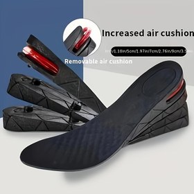 Resim 1 Çift Ayarlanabilir Yükseklik Artırma Tabanı - Kauçuk Topuk Kaldırma İç Lastikler ile Çıkarılabilir Hava Yastık, Geliştirilmiş Konfor Ayakkabı Pedleri için Kadınlar, İyileştirilmiş İstikrar - 1.18 ile 8.99 cm Yükseklik 