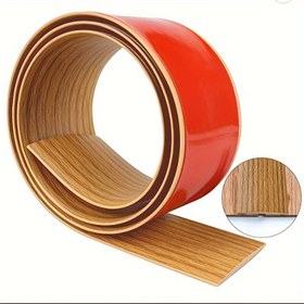 Resim 1 adet 100.58cm Laminat Zemin Ayırıcı, Zemin Boşluklarını ve Halı Eşik Şeritlerini Bağlamak İçin Kullanılır, Kahverengi Ahşap Desen 
