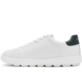 Resim Geox Erkek Beyaz Spherica Ecub Bağcıklı Deri Sneaker - Beyaz / 4 