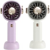 Resim 2 Adet El Tipi Standlı Vantilatör, Cep Vantilatörü Bir Beyaz + Bir Mor 