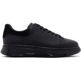 Resim Derimod Erkek Siyah Bağcıklı Kalın Tabanlı Deri Sneaker 