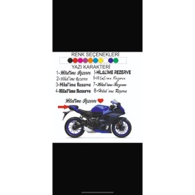 Resim Kurt Reklam Promosyon Motor Için Rezerve Yazısı Kişiye Özel Yazı 20X3 cm Ebat 