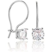 Resim 925 ayar Gümüş Rodyum kaplama 7 mm Tektaş Mengeç küpe 