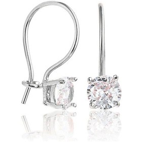 Resim 925 ayar Gümüş Rodyum kaplama 7 mm Tektaş Mengeç küpe 