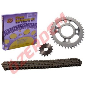 Resim 125cg Cgl Kaplinli Ön-arka Dişli Zincir Set 428 116l 38-15t 