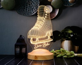 Resim Buz Pateni 3D Led Lamba – Artistik Buz Pateni Sporcusuna Özel Hediye, Buz Pateni Sporcu ve Antrenör Hediyesi Edea, Jackson 