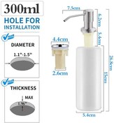 Resim Gümüş 300ml-500ml Mutfak Bulaşık Sabunu Dispenseri Lavabo Sabunu Pompalı Dispenser Paslanmaz Çelik Dahili Deterjan Bulaşık Deterjanı Sıvı Kabı 
