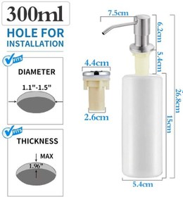 Resim Gümüş 300ml-500ml Mutfak Bulaşık Sabunu Dispenseri Lavabo Sabunu Pompalı Dispenser Paslanmaz Çelik Dahili Deterjan Bulaşık Deterjanı Sıvı Kabı 