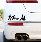 Resim Mufunye Yürüyüş Kızı Vinil Sticker Seti - Siyah, 7x2cm, Yansıtıcı Gümüş Seçenekli - D-2101 