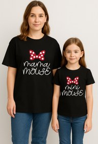 Resim SVART WEAR MAMA MINI mause Anne Kız Kombin Tişört Takımı T-Shirt Twin Anne Kız Çocuk Oversize (TEKLİ FİYAT) 