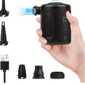 Resim Dashanshop Siyah Taşınabilir Usb Şarj Edilebilir 6000mah Hava Pompası Kamp Seyahat Mat Yüzerler Havuz Oyuncakları İçin Kompakt Tasarım 