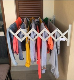 Resim Akordiyon Elbise Kurutma Askısı Kaklanır Kurutmalık Aleminyum Gri 