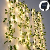Resim 1 Paket, 50/100 LED Güneş Enerjili Sarmaşık Işıklı Dizisi, 8 Modlu Güneş Enerjili Bakır Tel Peri Işıkları, Dış Mekan Bahçesi, Duvar, Balkon, Çit, Ağaçlar, Düğün, Parti, Restoran Ambiyans Geliştirme, Çadır, Kampçılık, Noel Süslemesi için Uygun 