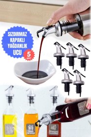 Resim Gaggani 5 Adet Ideal Sıkı Kapaklı Şişe Tıpası Pratik Sızdırmaz Yağdanlık Tıpası – Zeytinyağı ve Likör Şişe 