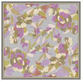Resim Armine Çiçek Desenli Saf İpek Twill Eşarp 9312d 33 Çok Renkli 