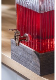 Resim Acar Dominic Ahşap Standlı Cam Sebil - 6 Lt Şeffaf 