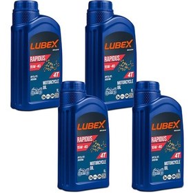 Resim Lubex Rapidus 15W-40 1 L 4 Zamanlı Motosiklet Yağı (4 Adet) 
