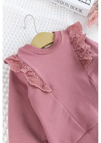 Resim Fırfırlı Çiçek Desenli 2'li Kız Bebek Takım Alt Üst Bebek Takım Gülkurusu 