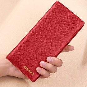 Resim 1 Adet Şık Kırmızı Gerçek Deri Kadın Cüzdanı - RFID Engelleme, İnce ve Hafif Tasarım, Çoklu Kart Yuvası, Geniş Kapasiteli, Minimalist Stil, Kolay Temizlenebilir Üst Kalite Sığır Derisi, Günlük Kullanım İçin Mükemmel, Güvenli Kart Saklama | Zarif Tasarım | Markalı Cüzdan 