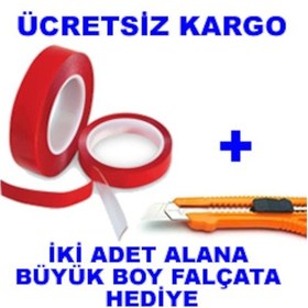 Resim Çift Taraflı Montaj Bantı Silikonlu Şeffaf Tape 10 MM x 5mt 