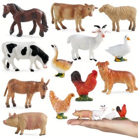 Resim 12 adet Hayvan Figürleri, Mini Çiftlik Hayvan Figürleri, Plastik Çiftlik Hayvan Figürleri Seti, Hayvanlar Öğrenme Eğitici Oyuncaklar Doğum Günü Hediyesi Gençler için 