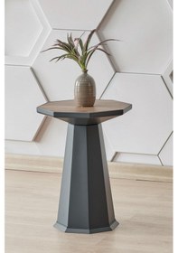 Resim Elegance Sehpa,tekli Sehpa,yan Sehpa,zigon Sehpa - Antrasit & Barok Ceviz Renk Tabla Antrasit & Barok Ceviz Renk Tabla 